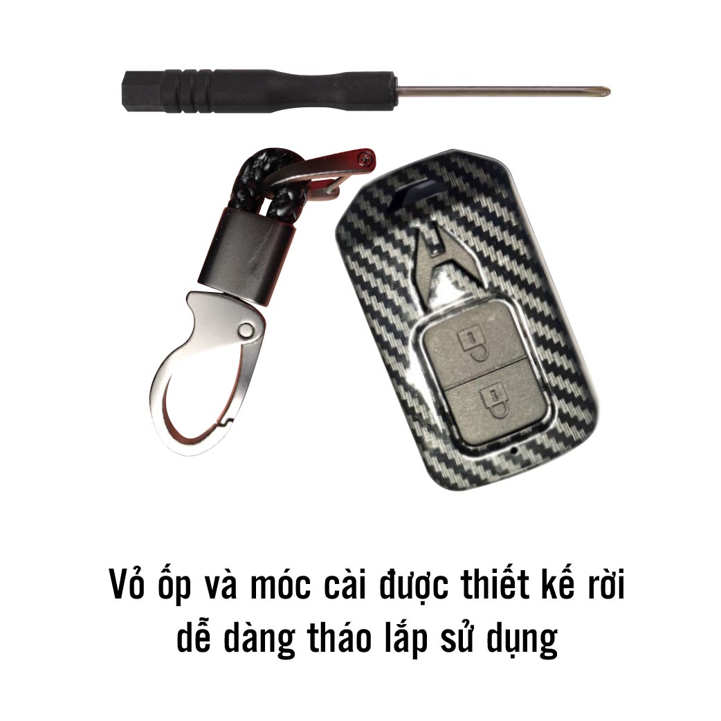 Ốp chìa khóa dành cho xe HONDA 2 nút chất liệu nhựa ABS mạ vân Cacbon - Hàng Chính Hãng