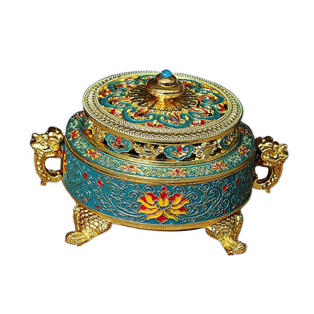 2pcs Tibetan Bronze Incense Burner Holder Art Censer Home Decor Ornaments