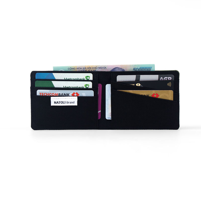 Ví ngang nam Simple Horizontal Wallet chính hãng NATOLI đựng tiền, thẻ nhiều ngăn nhỏ gọn cao cấp