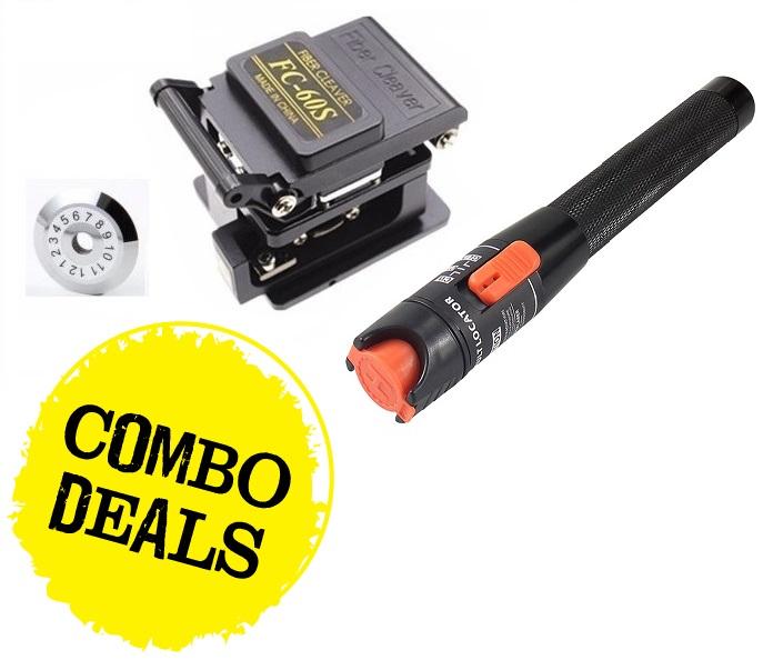 Bộ combo quang gồm 3 sản phẩm+Dao cắt quang FC-60S+Bút soi sợi quang 10km+Lưỡi dao cắt quang GIẢM GIÁ HÔM NAY