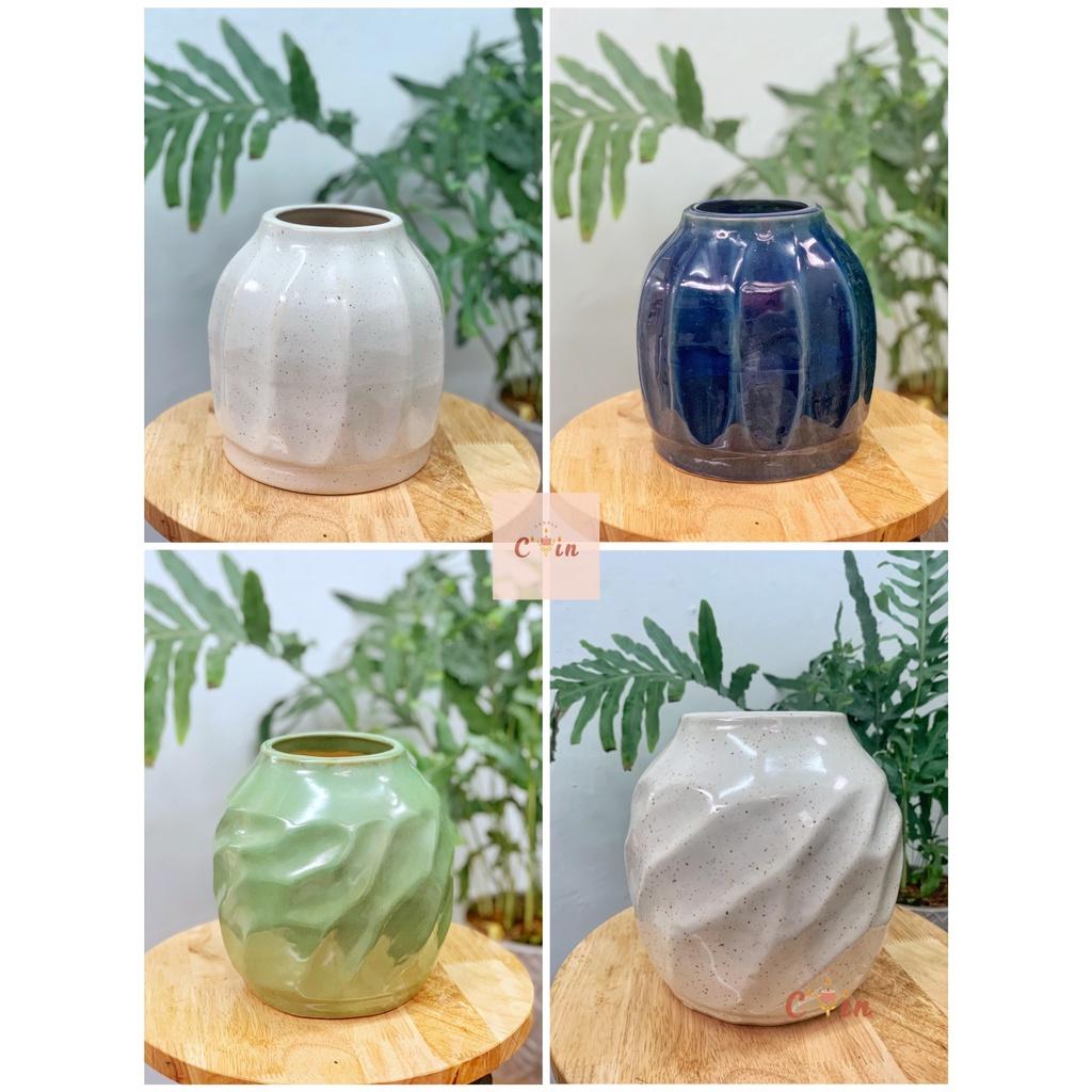 Bình hoa cỡ nhỏ, dáng tròn các màu - Bình hoa gốm, Lọ hoa Decor Trang Trí - Gốm Xuất Khẩu