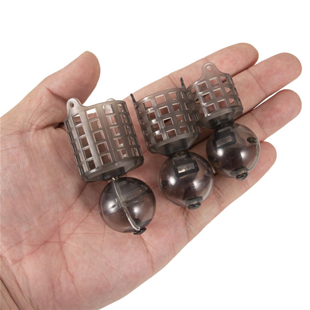 2x Fishing Bait Feeders Adjustable Weight Bait Cage Inline Method Feeder L/M