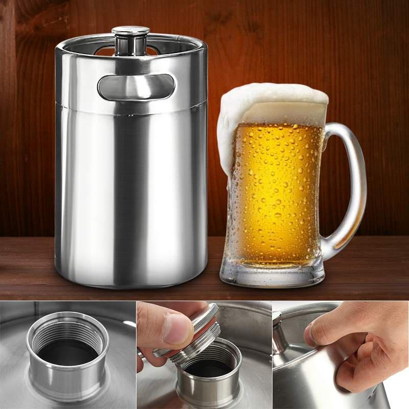 Thùng Mini Keg Beer Inox 304 8L kèm nắp