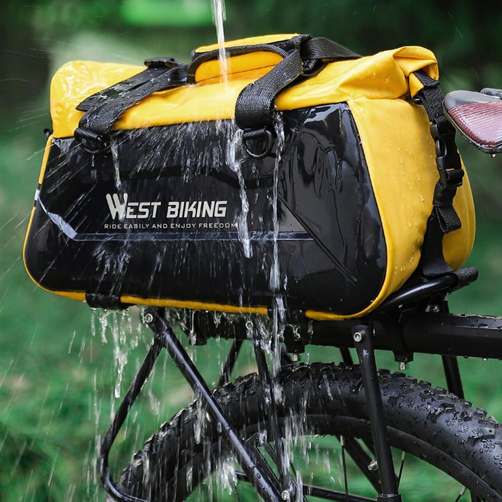 WEST BIKING Bike Rear Seats Bag Bicycle Riding Storage Bag Large Capacity Bicycle Rack Seats Trunk Bags Travel Luggage Handbag Cycling Bag