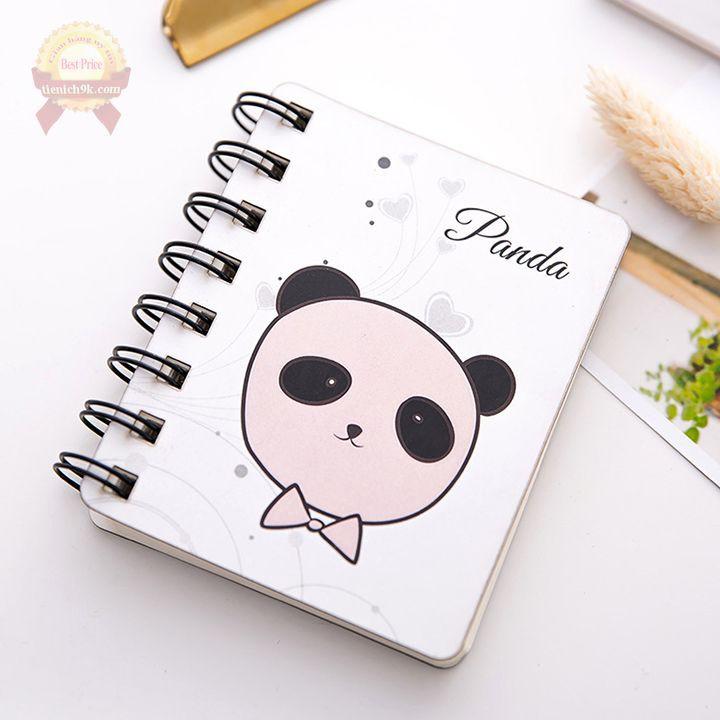 Sổ vẽ ghi chép mini a6 lò xo gáy xoắn 80 trang hình thú cưng cute dễ thương vintage planner