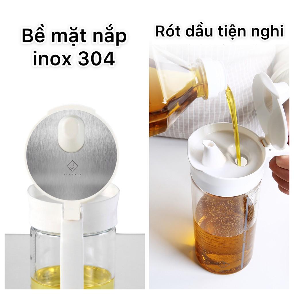 Bình đựng dầu ăn thông minh, thủy tinh borosilicate, bình đựng nước mắm, phong cách hiện đại