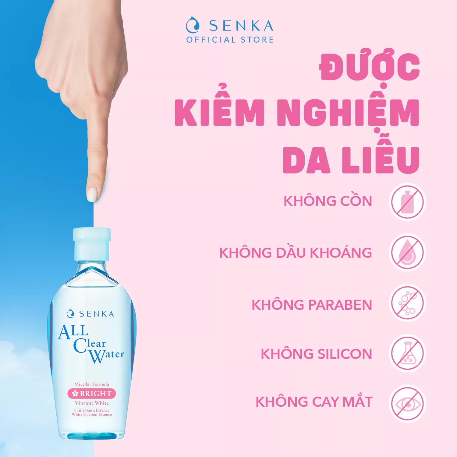 [DATE 8/2026] Bộ 02 Nước tẩy trang Micellar Dưỡng Sáng Cấp ẩm Senka All Clear Water Bright 230ml/chai