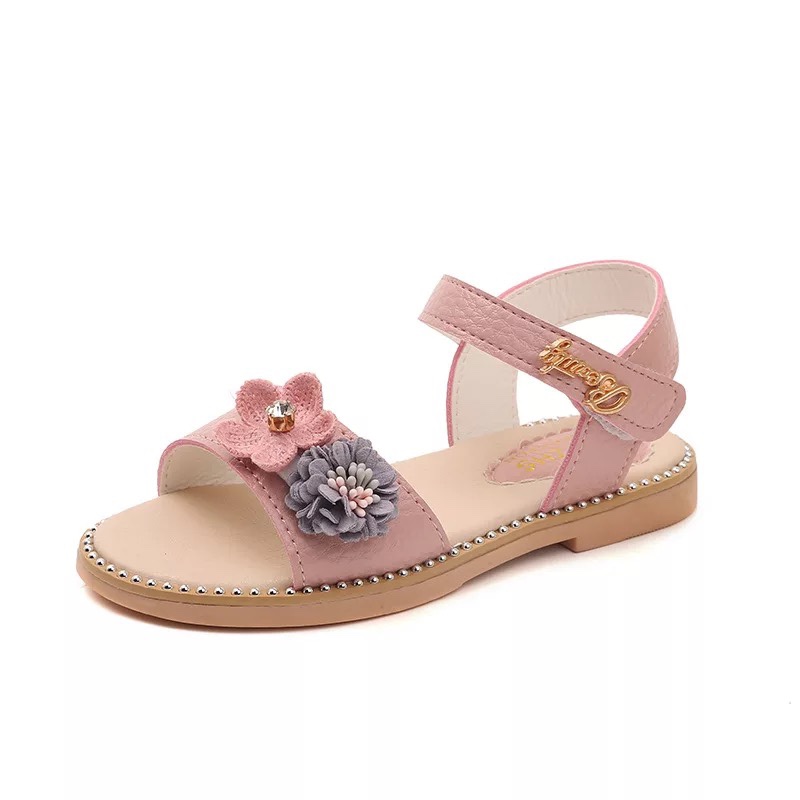 Sandal bé gái gắn hoa mùa xuân SD94