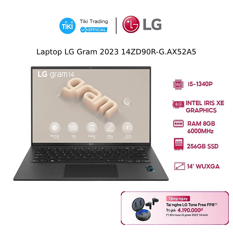 Laptop LG Gram 2023 14ZD90R-G.AX52A5 Hàng chính hãng