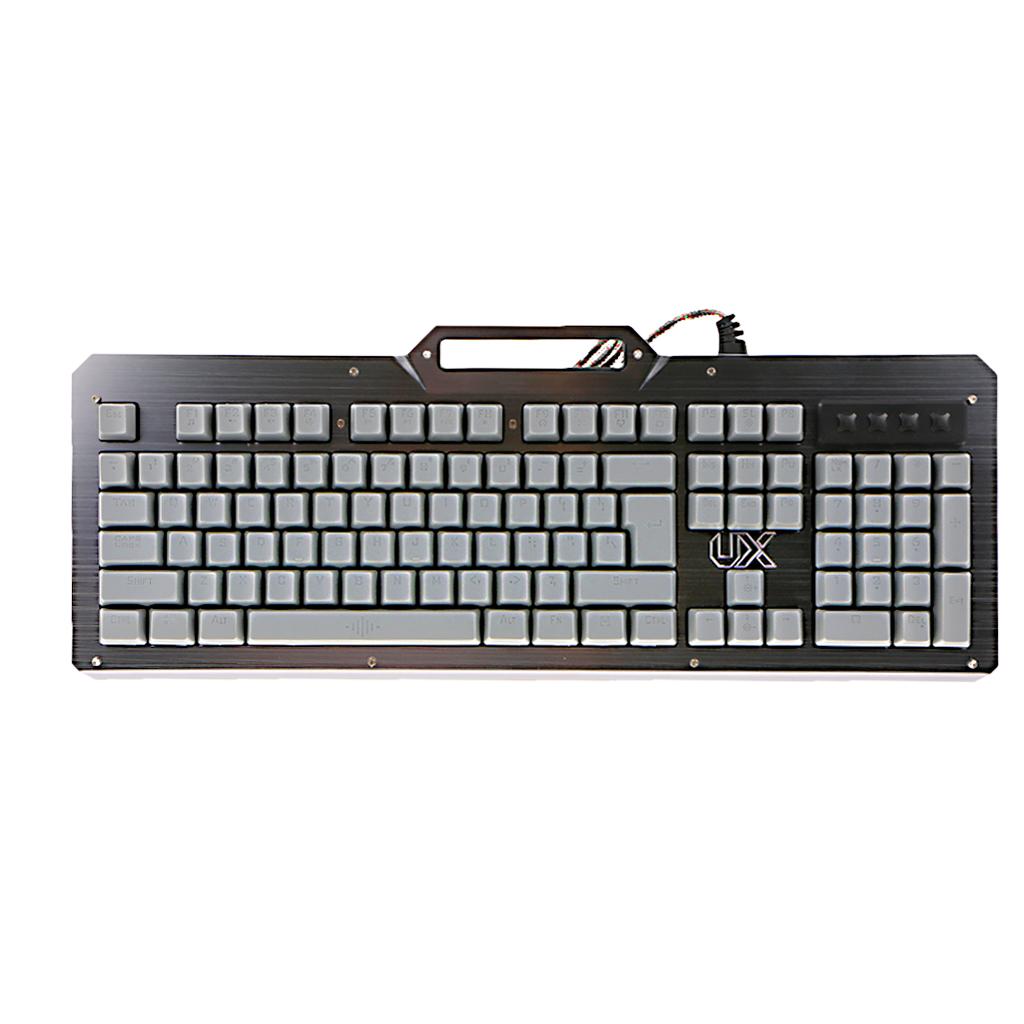 104 Keys Ergonomic Backlit Gaming Mechanical USB Wired Keyboard Blue Switch