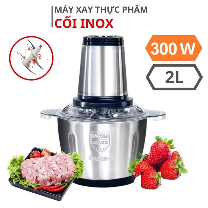 DGD014 - MÁY XAY THỊT-ĐÁ-ĐA NĂNG CÔNG SUẤT 300W CỐI INOX DUNG TÍCH 2L, XAY THỰC PHẨM, RAU CỦ...