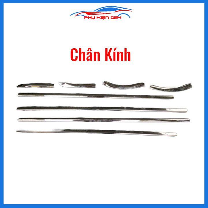 Bộ nẹp viền chân kính cong kính Kia Sonet 2021-2022-2023 Inox sáng bóng chuẩn form xe