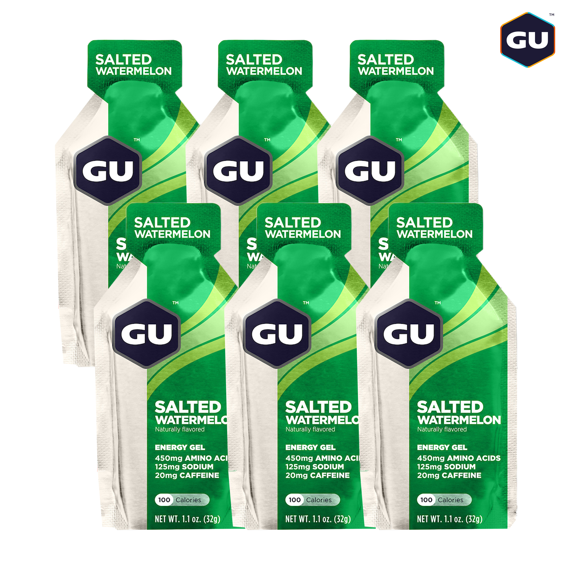 GU Energy Gel Năng Lượng Vị Salted Watermelon - Dưa Hấu Muối Biển - Combo 6 Gói