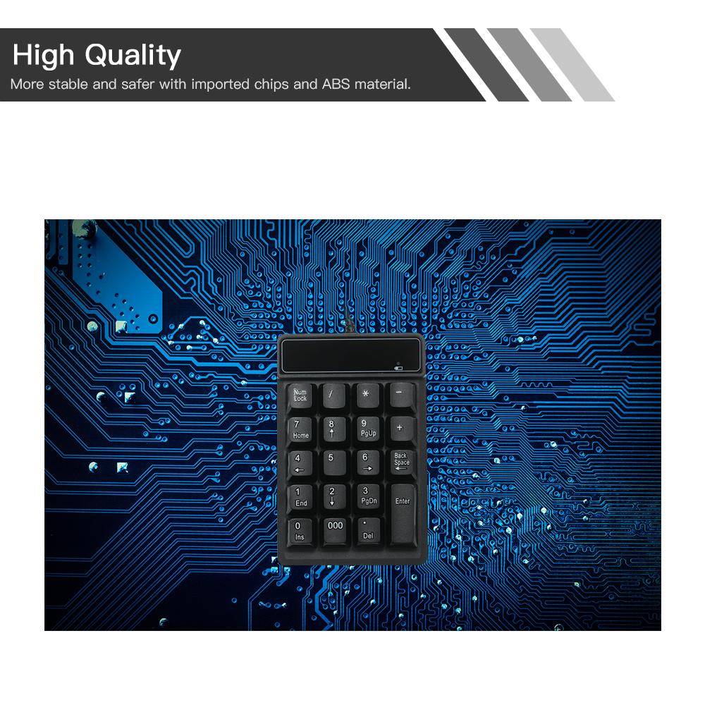 19 phím Độ ồn thấp Bàn phím số nhỏ USB không thấm nước Thay thế vật liệu ABS cho Microsoft Android và iMac