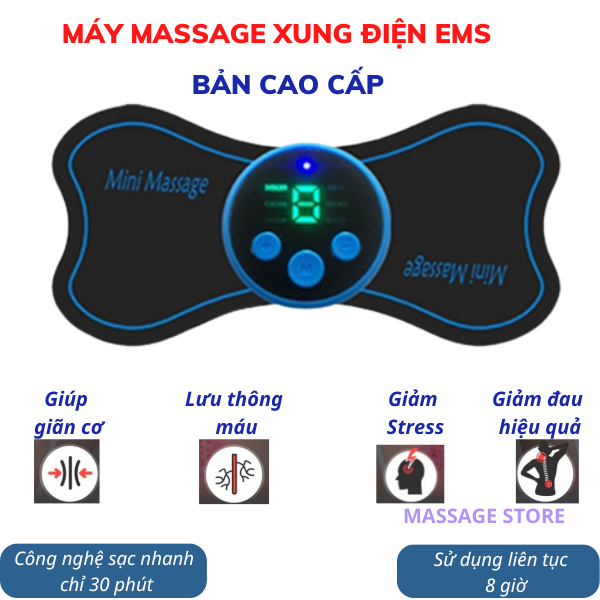 Máy Massage Xung Điện EMS,Máy Massage Toàn Thân Cao Cấp Làm Quà Tặng Người Thân,Màn Hình Kĩ Thuật Số,Kiểu Dáng Sang Trọng,Nhiều Kĩ Thuật Massage Chuyên Nghiệp Giúp Giãn cơ giảm đau mỏi vai gáy,giảm đau nhức xương khớp và cột sống thắt lưng hiệu quả