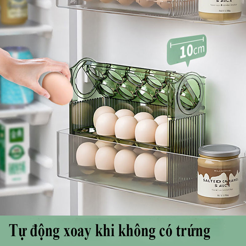 Hộp Đựng Trứng Khay Đựng Trứng Tủ Lạnh 3 Tầng Giá Đựng Trứng Lật Khay Đựng Hộp Sắp Xếp Tiết Kiệm Không Gian Nhà Bếp