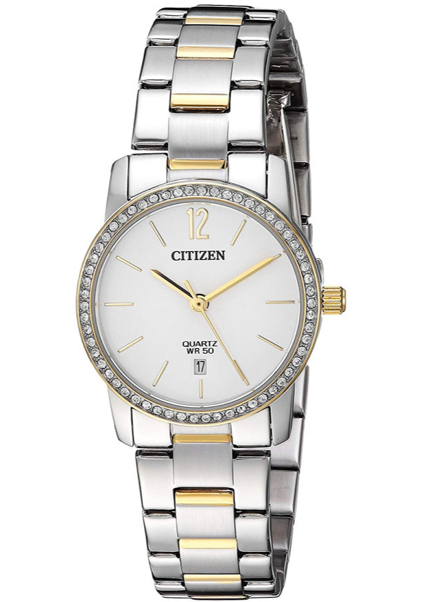 Đồng Hồ Nữ Citizen Đính Đá Swarovski Dây Thép Không Gỉ EU6038-89A - Mặt Trắng