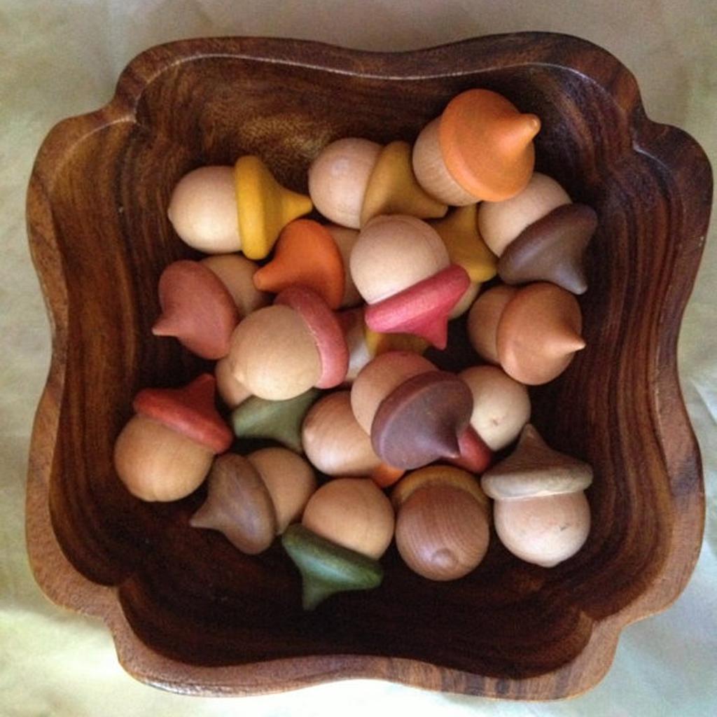 60pcs Vintage Acorn Wood DIY Craft Wedding Party Decor Cake Topper