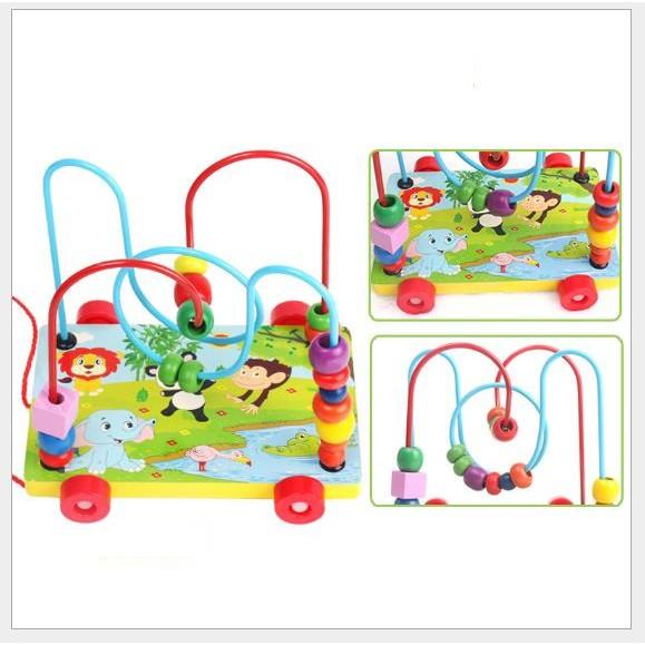 Xe Kéo Luồn Hạt Bằng Gỗ An Toàn Cho Bé - Loại To