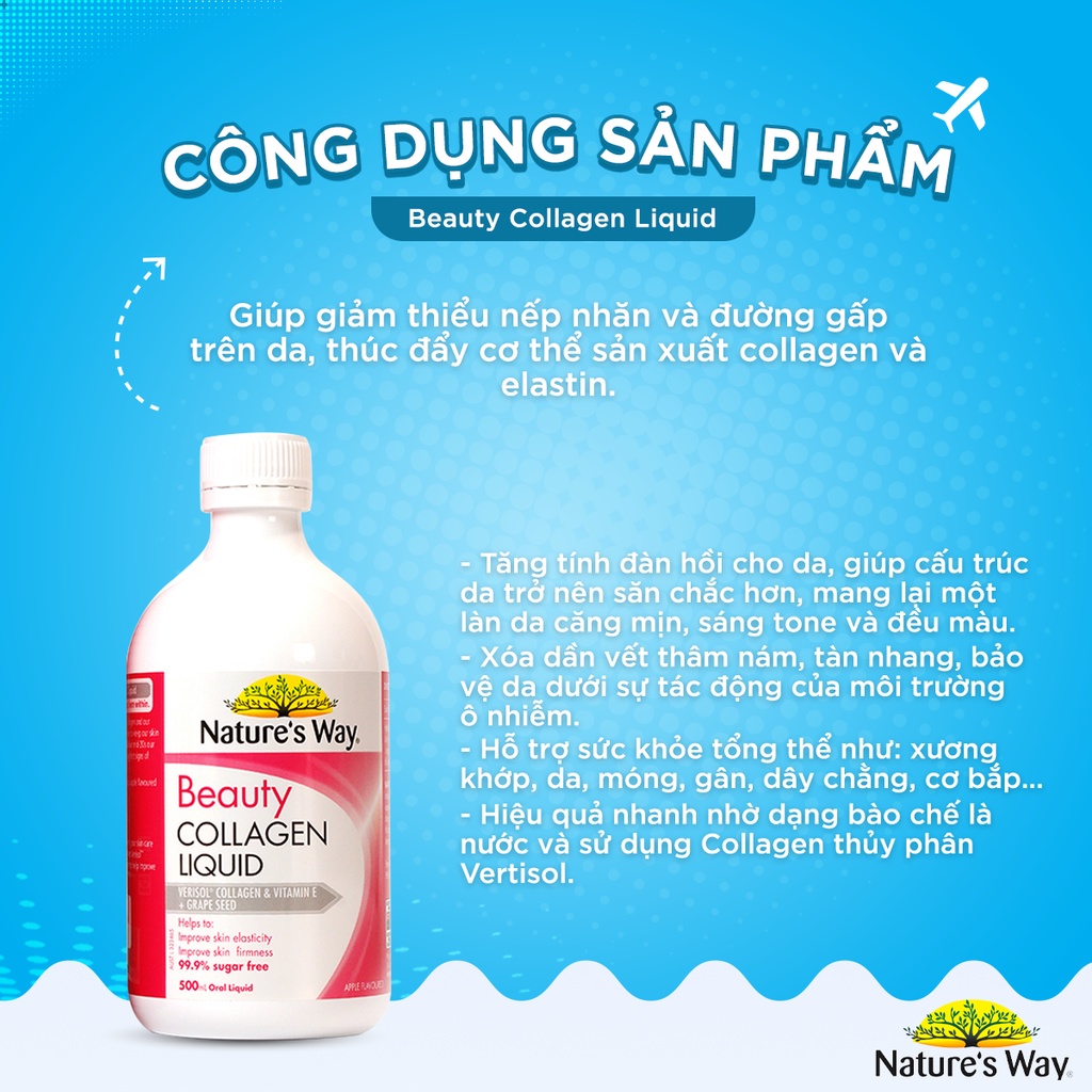 Collagen thủy phân Nature's Way giảm nếp nhăn da, căng da, hỗ trợ sức khỏe tổng thể cho: xương khớp, da, móng, gân, dây chằng, cơ bắp-OZ Slim Store