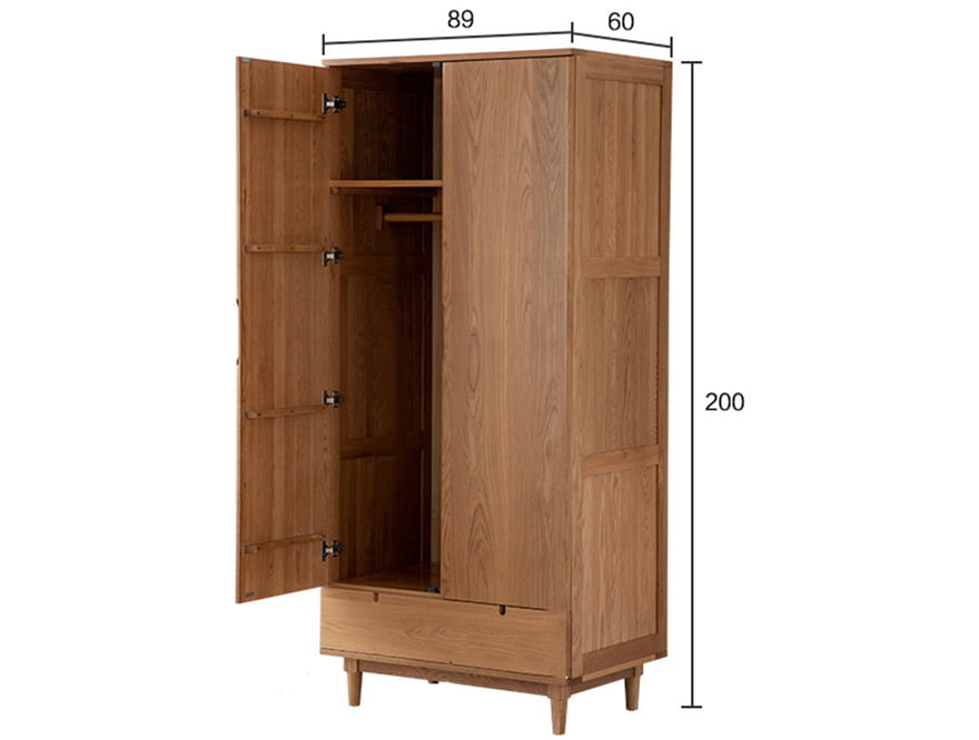 Tủ quần áo gia đình bằng gỗ sồi tự nhiên