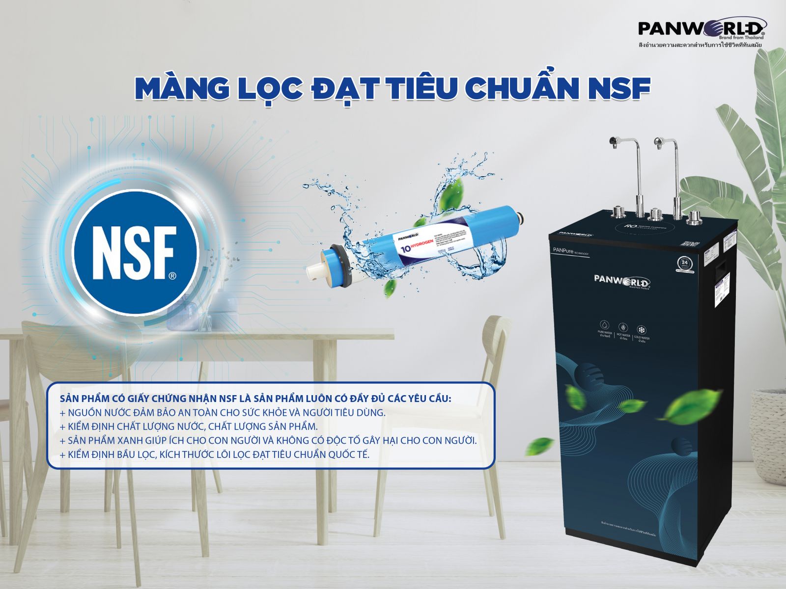 Máy lọc nước RO nóng lạnh nguội Panworld PW-9204 - Hàng chính hãng