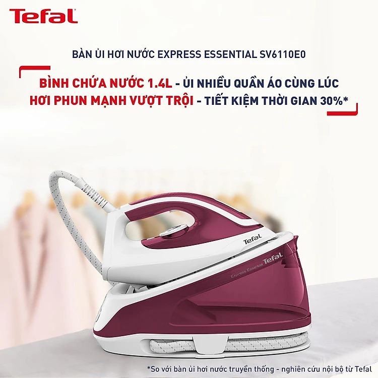 Bàn là hơi nước Tefal SV6110E0 Hàng chính hãng Là Quần Áo Phẳng Đẹp