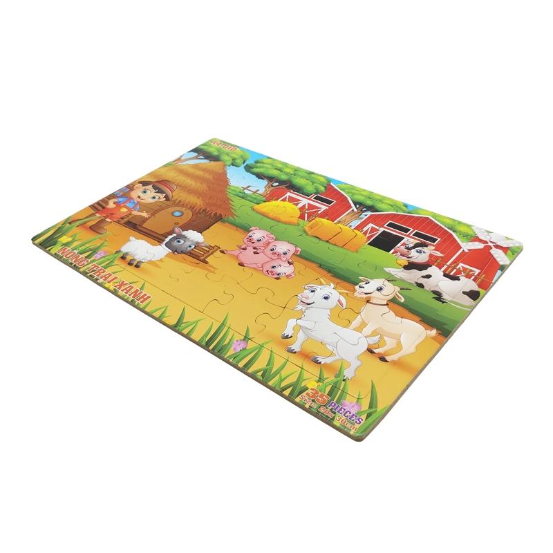 Bộ Xếp Hình Khổ A4 Puzzle Minh Châu 35-010 - Nông Trại Xanh (35 Mảnh Ghép)