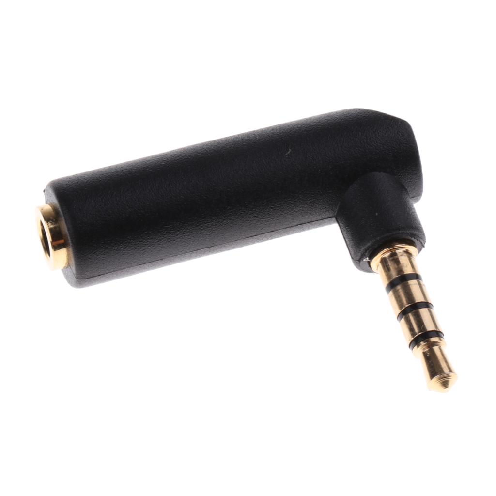 5PCS/lot L Shape 90 Right Angle 3.5mm 4Pole Male to 3Pole Female Adapter Jack