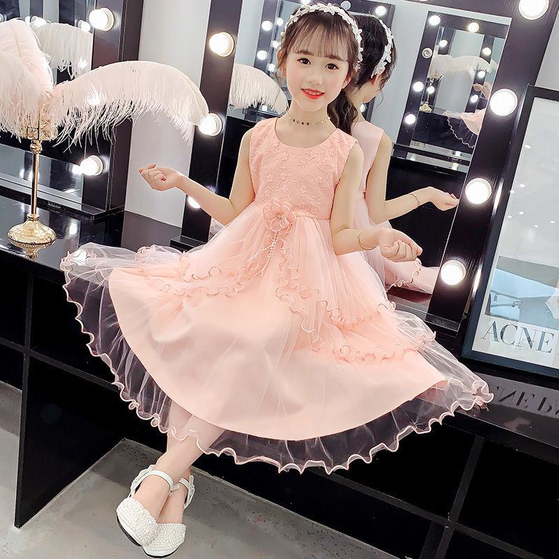 SHUANGYAN Cô gái mùa hè đầm 2023 trẻ em tây mùa hè đầm công chúa váy cô gái mùa hè đầm