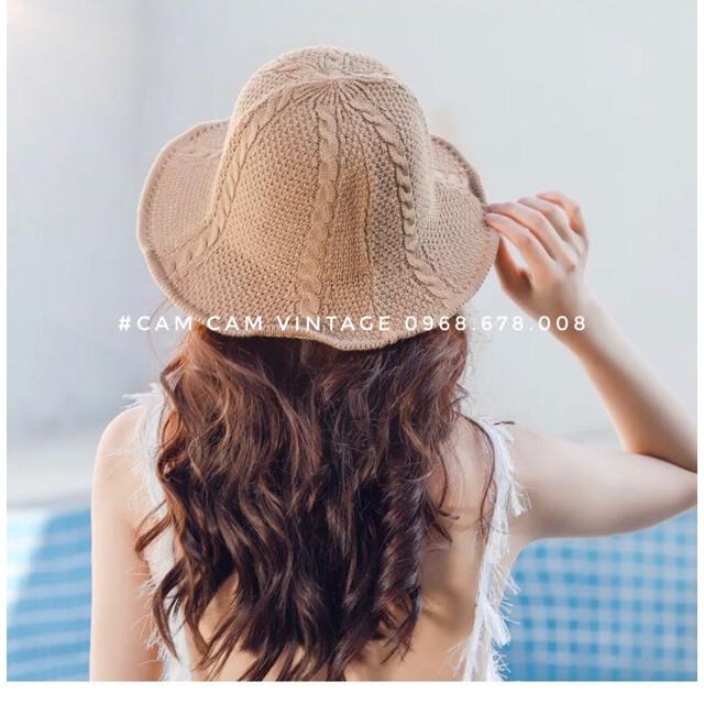 Mũ bucket nam nữ, nón bucket trơn vintage dệt kim unisex cao cấp len lỗ mềm TIỂU THƯ GẤP GỌN DU LỊCH