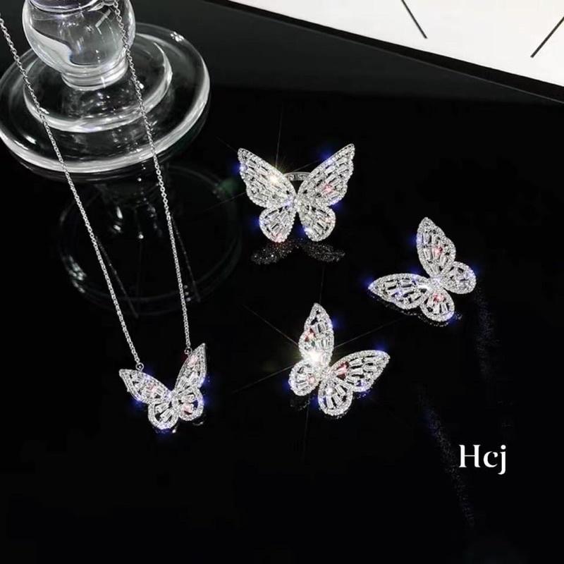 Siêu Phẩm Bộ Trang sức, Bươm Bướm Bạc siêu hot hot Siêu sang chảnh - Bạc Nomi