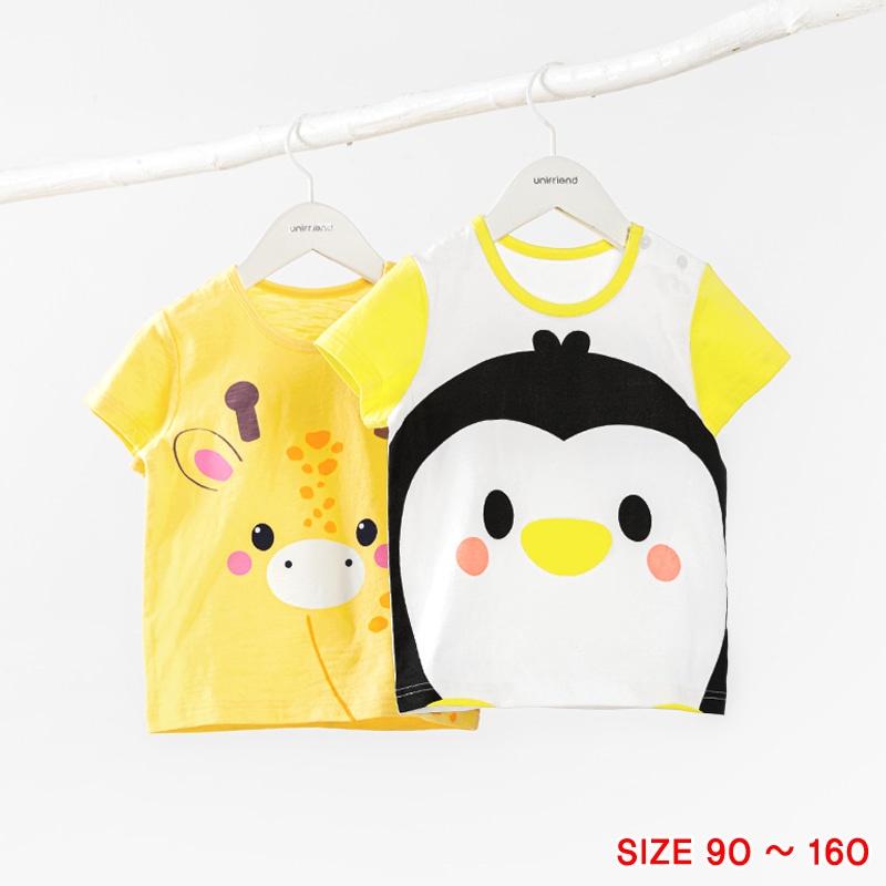 Đồ bộ quần áo thun cotton dành cho bé trai, bé gái mặc nhà mùa hè Unifriend Hàn Quốc U2022-6. Size đại 5, 6, 8, 10 tuổi