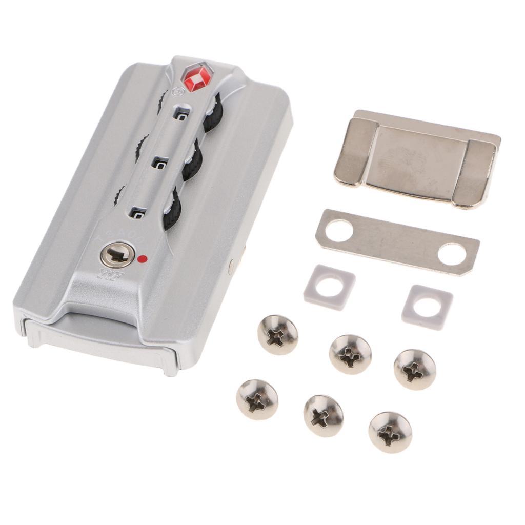 2X 3 Digit Combination Padlock Aluminum Luggage Suitcase TSA Code Locks Silver