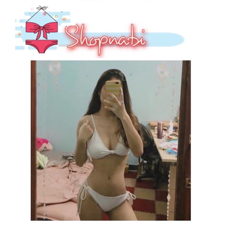 Đồ bơi bikini áo nút giữa ngực cạp thấp siêu tôn dáng, 7 màu