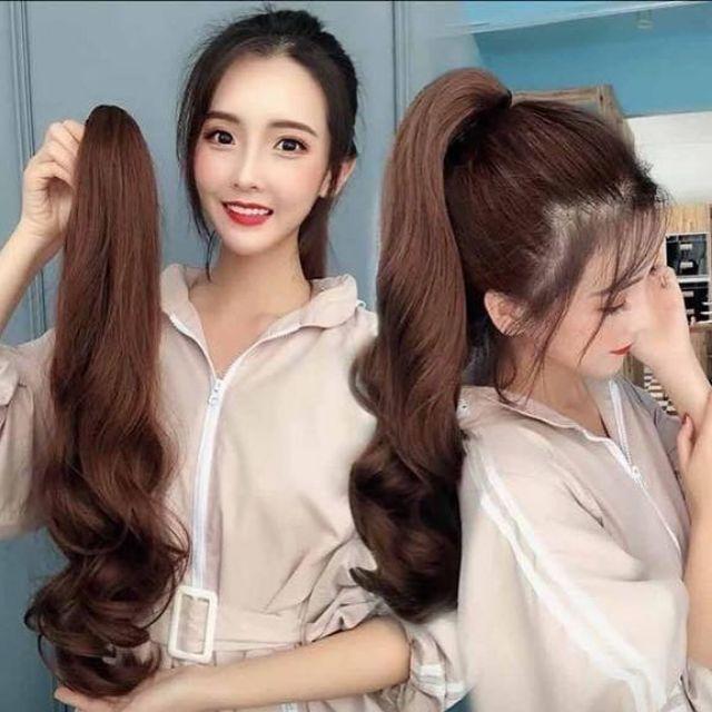 Tóc giả ngoặm xoăn đuôi dài ️   ngoặm xoăn dài n49