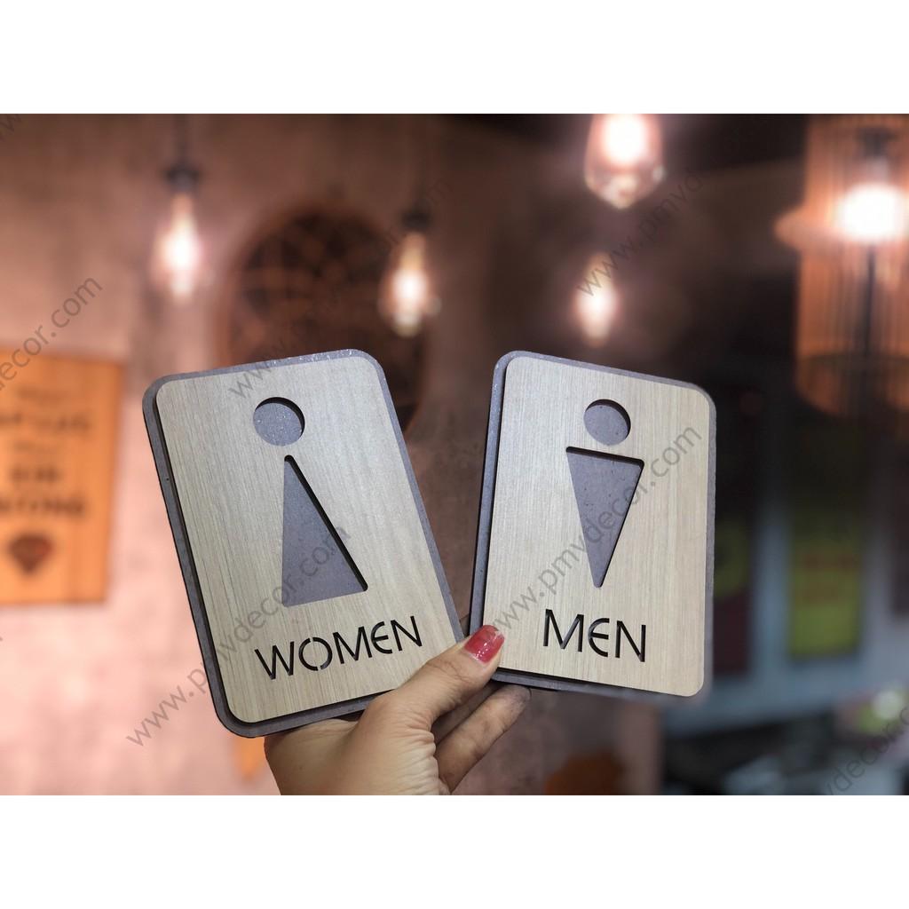 BẢNG WC, KT: 100*150mm Gỗ MDF phủ melamine 2 màu tương phản