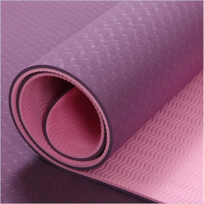 Thảm yoga 6mm 2 lớp TPE Cao cấp kèm túi lưới( Đủ màu)-Đảm bảo hàng đúc không tách lớp