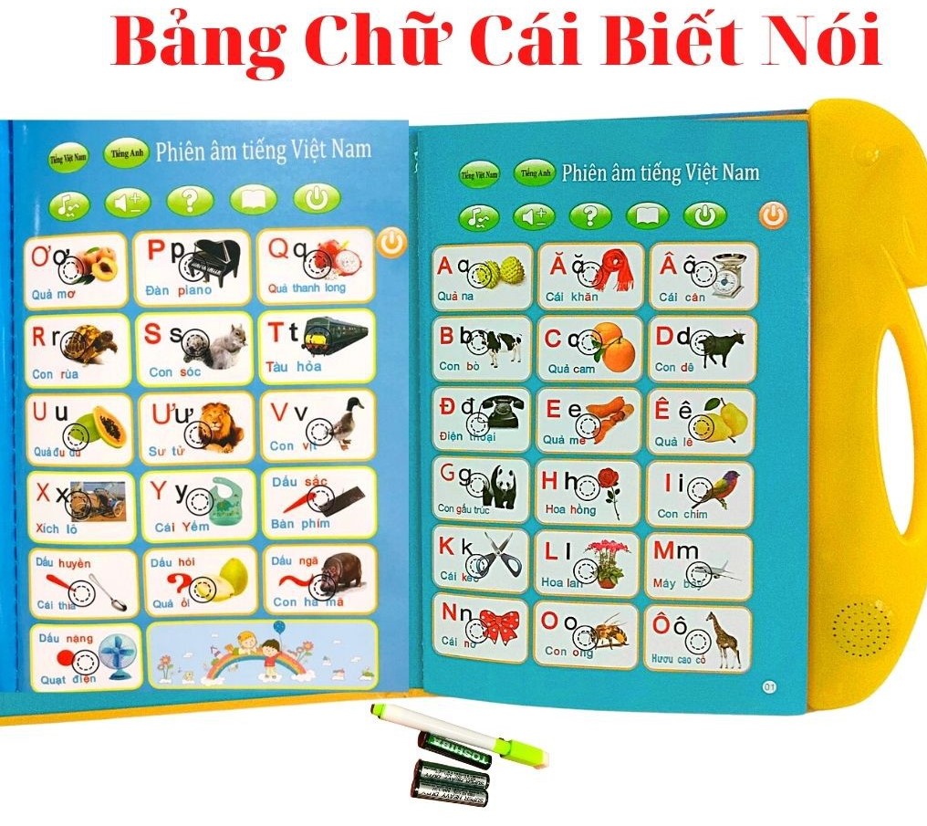 HỌC LIỆU SÁCH NÓI SONG NGỮ CHO TRẺ EM PHÁT TRIỂN TƯ DUY (TẶNG KÈM PIN)