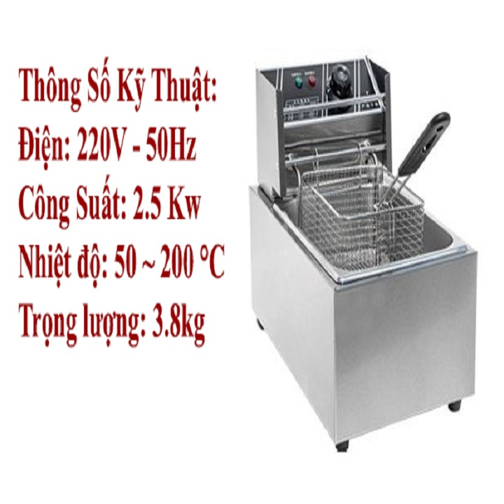 Bếp Chiên Nhúng Đơn FY-81 6 Lít 2500W Inox 304