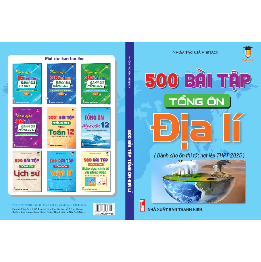Sách - 500 Bài tập tổng ôn Địa Lí (Dành cho ôn thi THPT 2025) VietJack