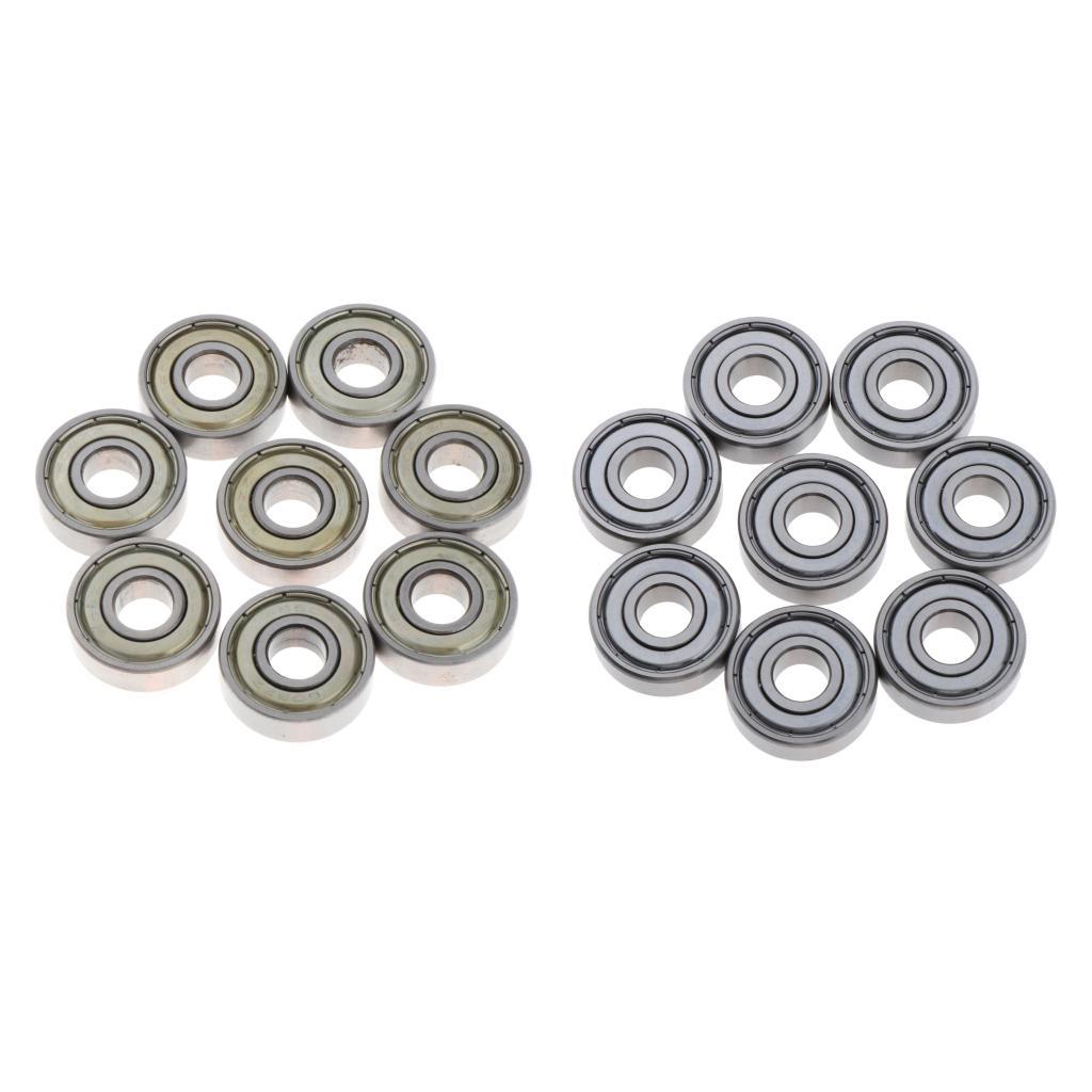 8 Pieces Silver Premium ABEC-7 Precision 608 Z Skateboard Ball Bearing Skate Board Deck Longboard Bearings for Scooter Inline and Roller Skates