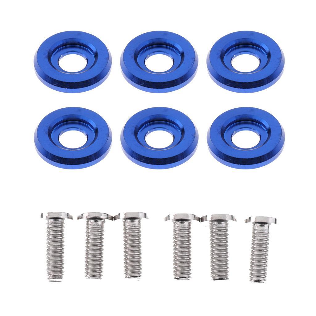 6 Sets Aluminum Alloy M6 x 18mm Washer Engine Bay Screw Black