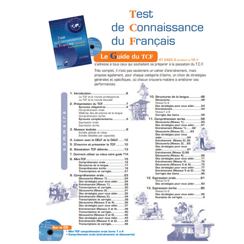 Sách luyện thi tiếng Pháp: Test de connaissance du Français (TCF) – Activites d'entrainement avec CD