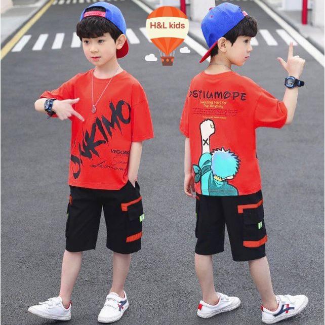 Bộ đồ bé trai cotton HIPHOP set quần áo trẻ em từ 1 đến 9 tuổi