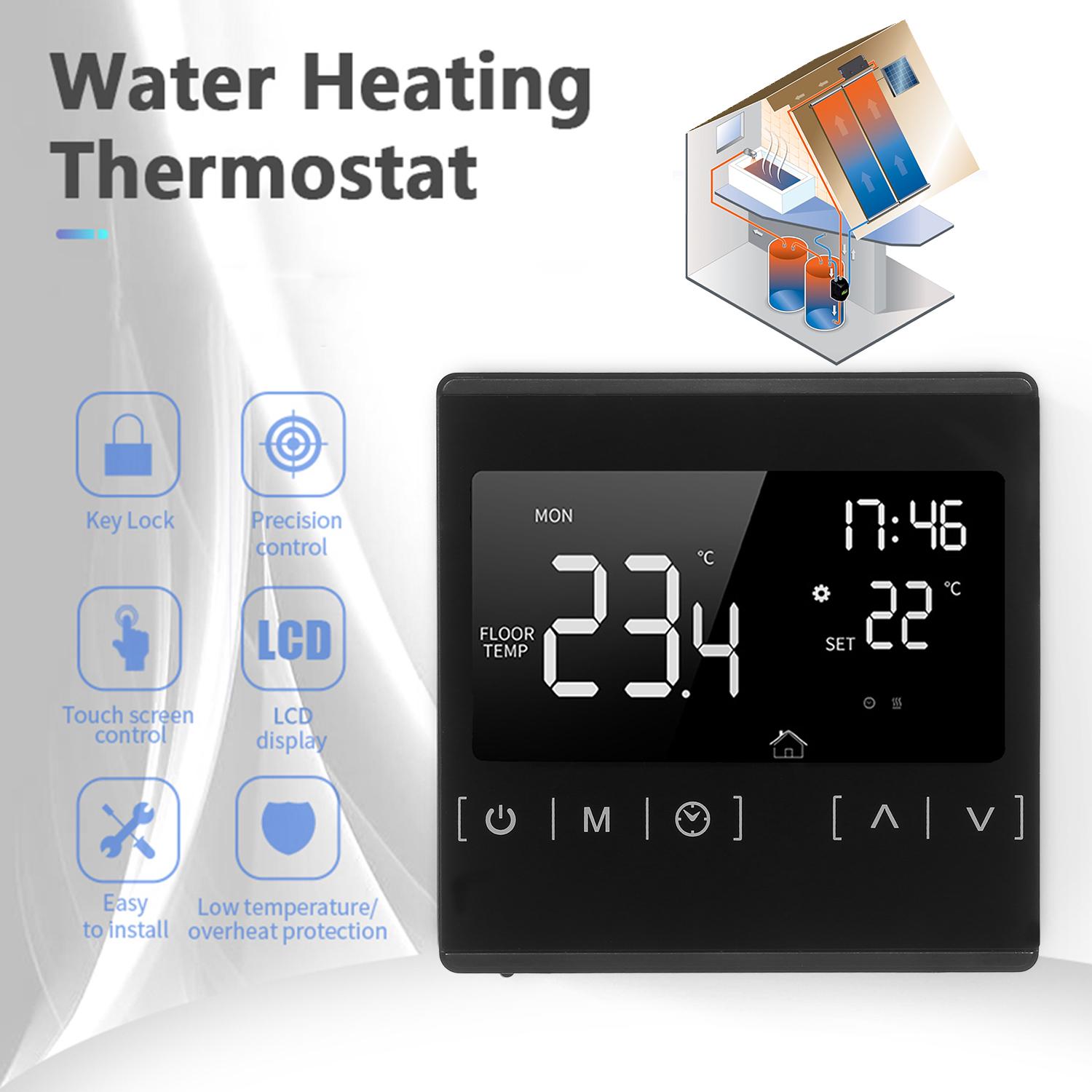 Smart Touchscreen Thermostat for Home Programmable Electric Water Heating System Thermoregulator AC 85-250V Temperature
