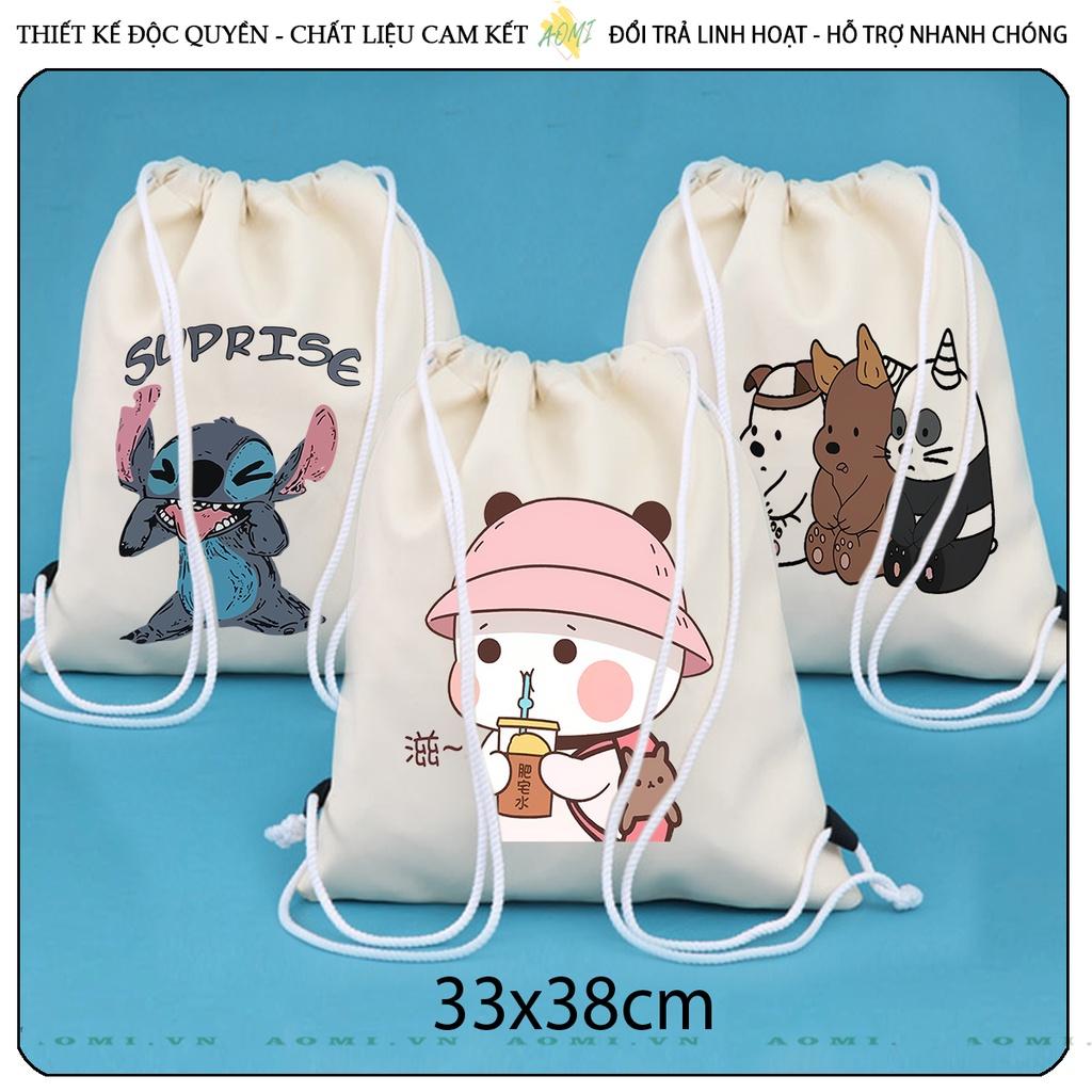 BALO MINI KUTE 2 AOMIVN DÂY RÚT NHỎ XINH UNISEX CHẤT CANVAS THỜI TRANG CUTE XINH ĐẸP TIỆN ÍCH DẠO PHỐ DU