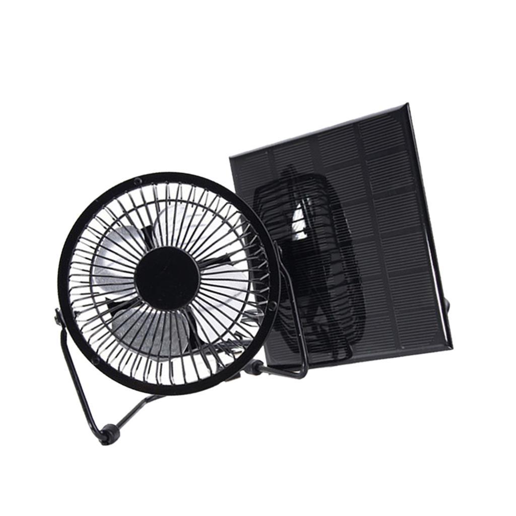 Solar Panel Power Charging External Battery Charger 6V 3W & 4'' Cooling Fan