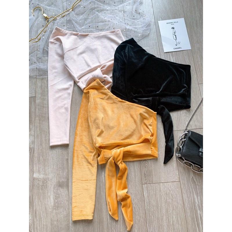 Áo lệch vai cột eo