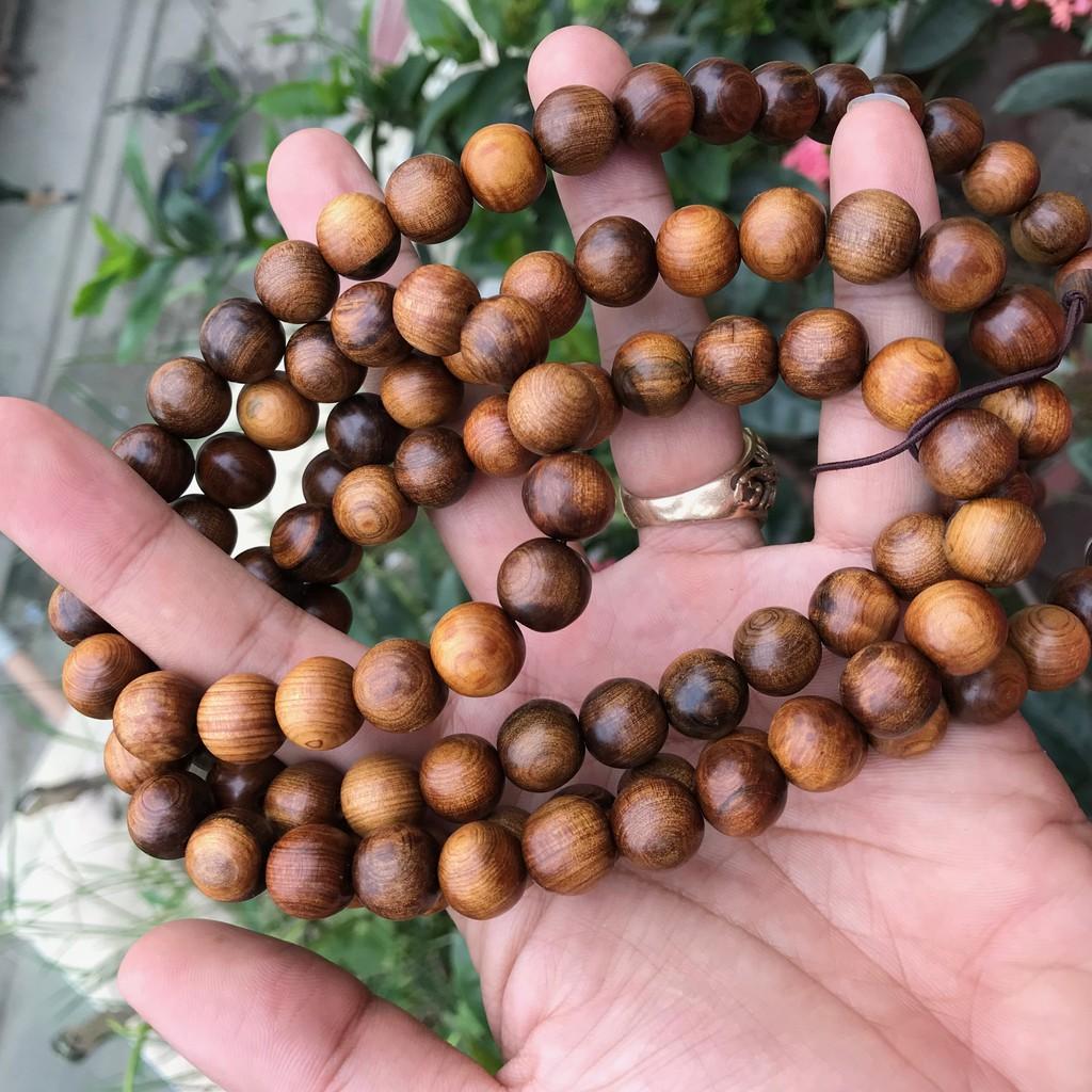 Vòng tay/vòng cổ 2 trong 1 với 108 hạt gỗ Bách Xanh  Mùi thơm dễ chịu, An Yên, May Mắn - Bracelet of HAHANCO